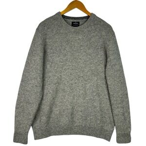 Daniel Hechter Paris Gray Shetland Wool Crewneck Sweater Mens